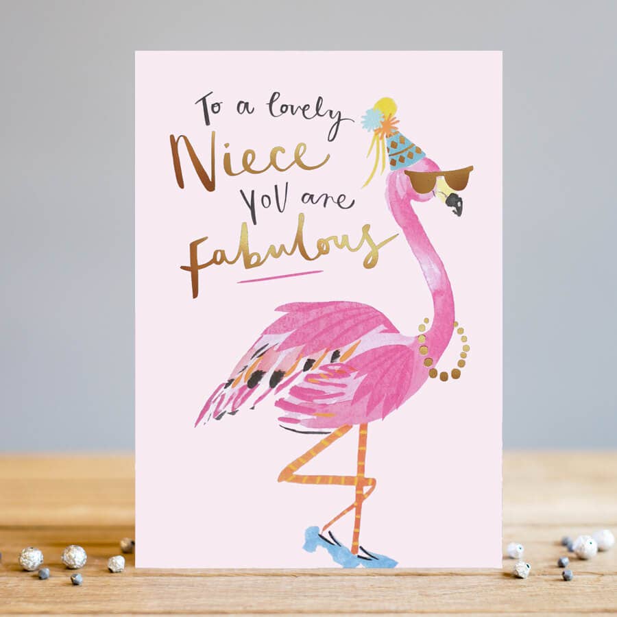 Niece Flamingo Card | Female Birthday Card | Animal Cards