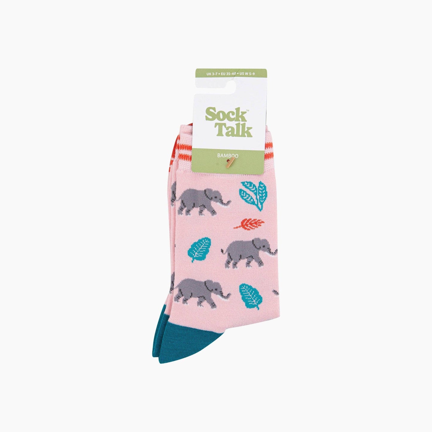 Elephants Bamboo Socks in Pink