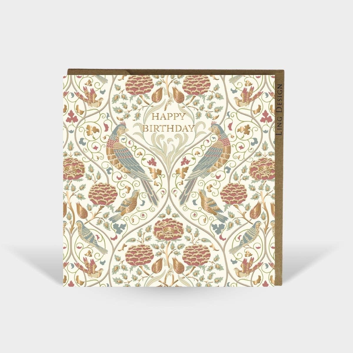 Seasons by Way William Morris Birthday Card Square Friend