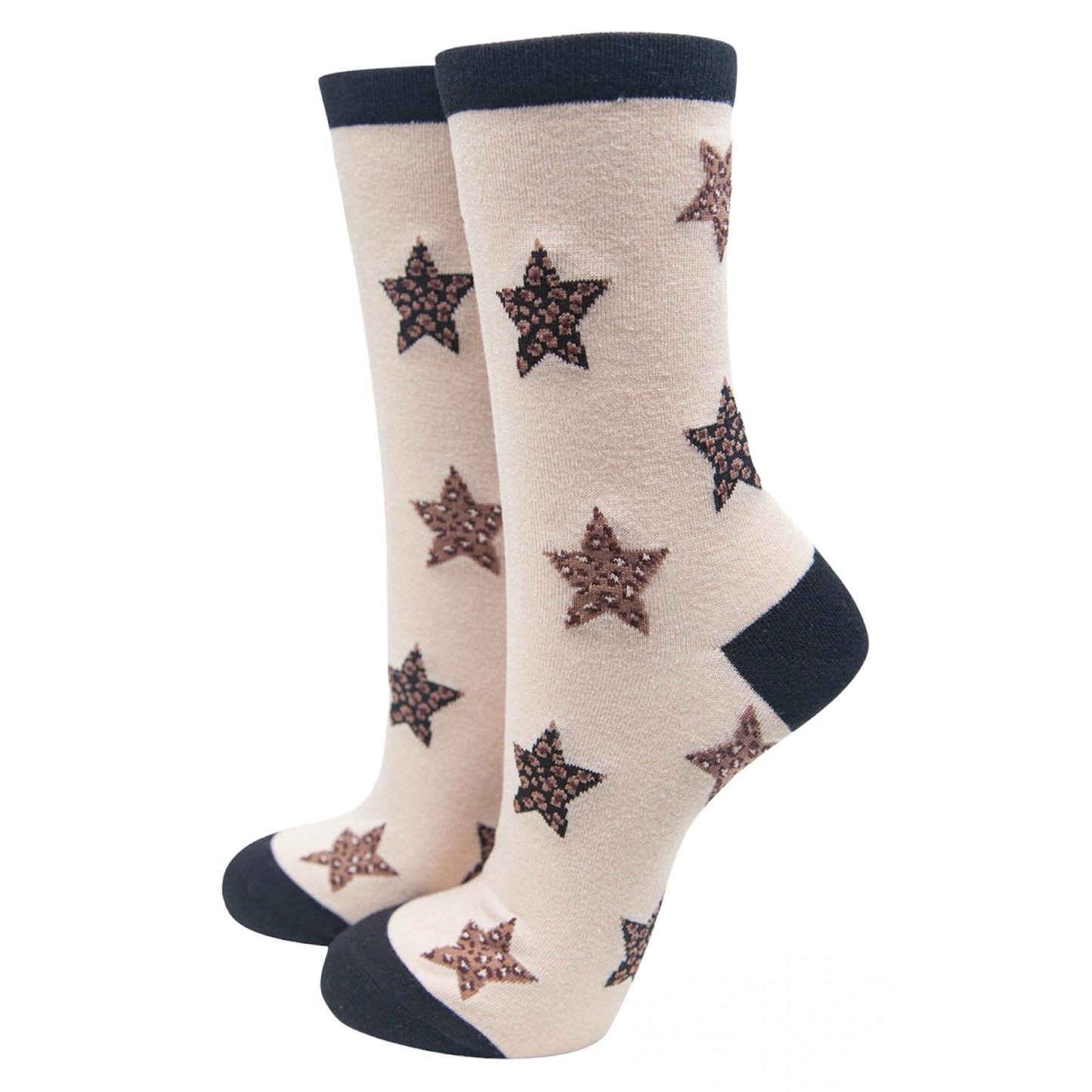 Ladies bamboo socks - Leopard stars