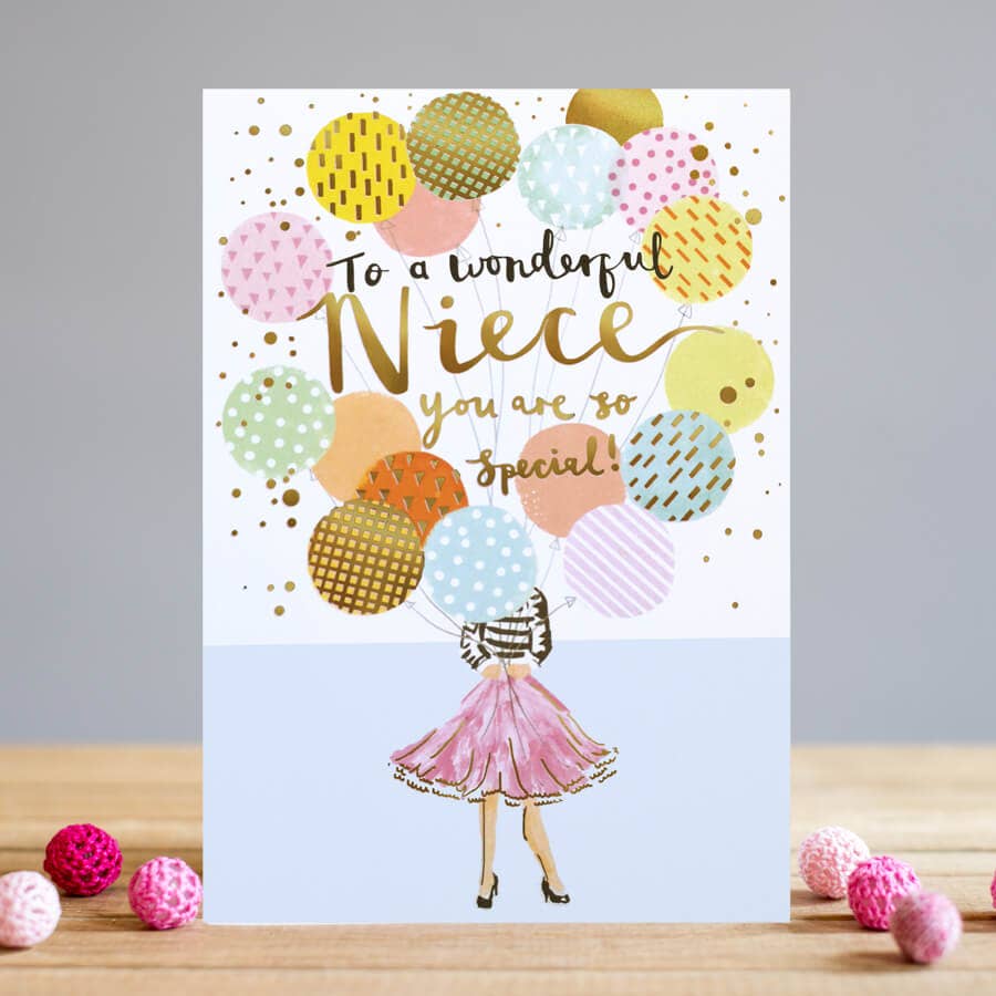Niece Balloons Card | Female Birthday Card | Niece Cards