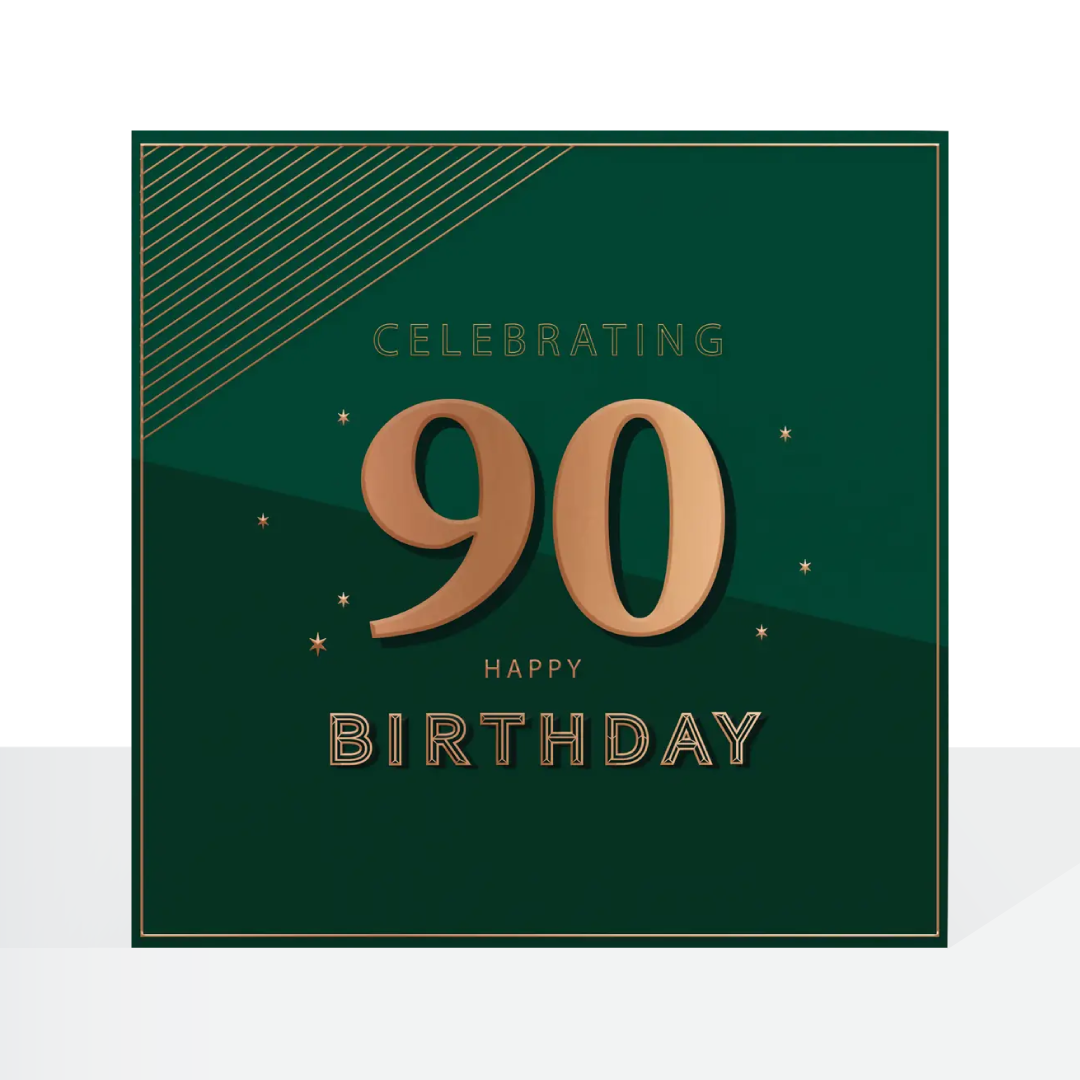 90th birthday Male pocket square card