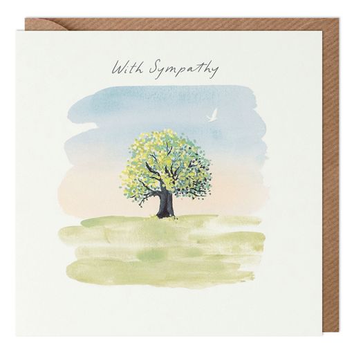 With sympathy watercolour tree