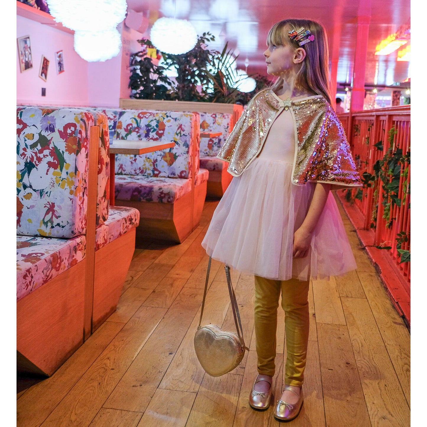 Rockahula Love Heart gold glitter bag