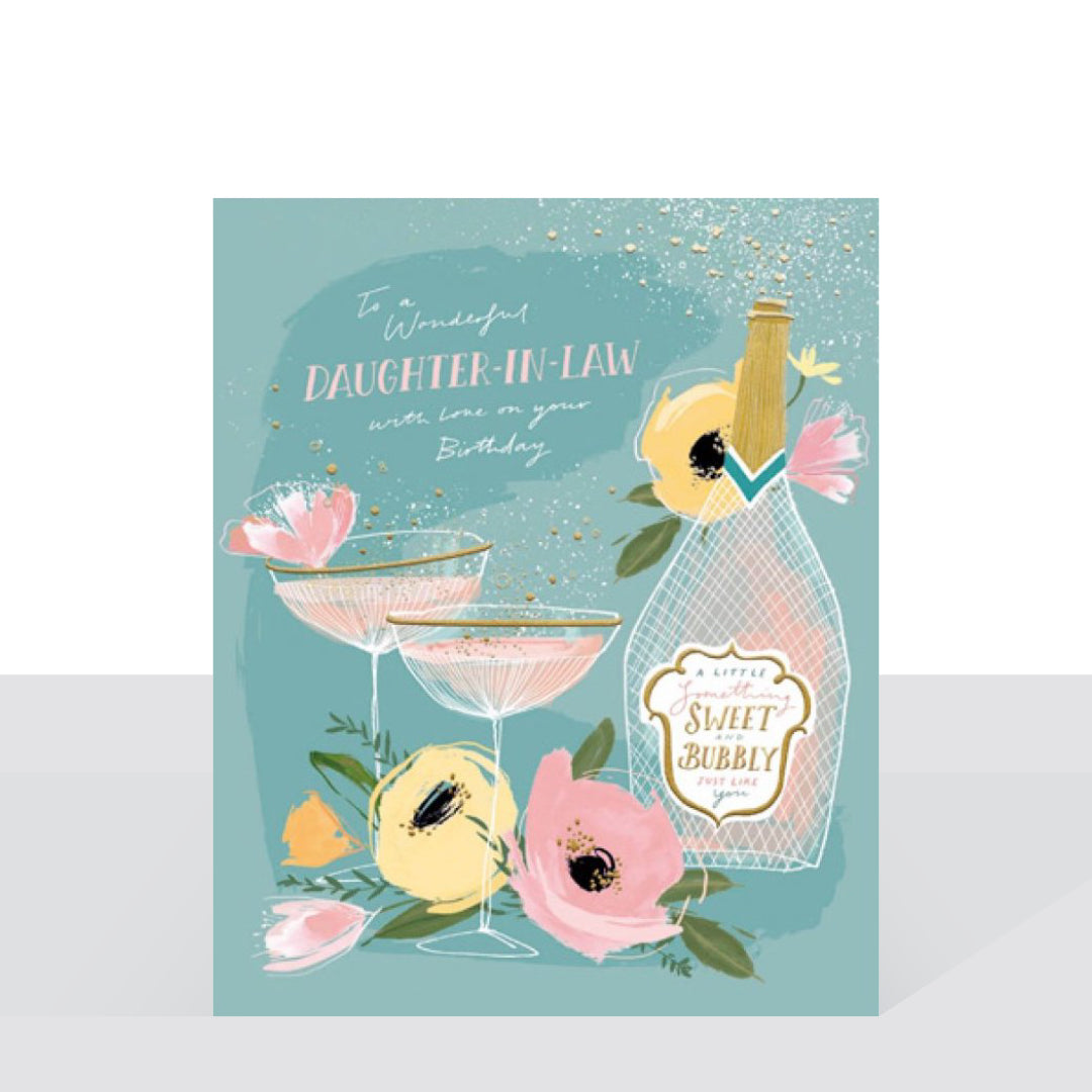 Daughter-in-law, sweet bubbly birthday card