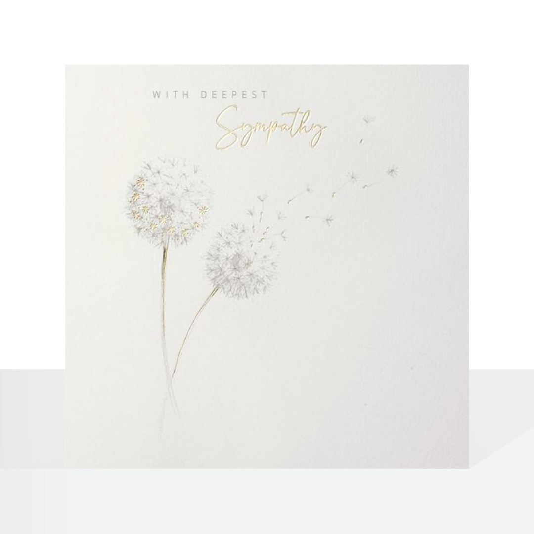 Deepest sympathy dandelions card