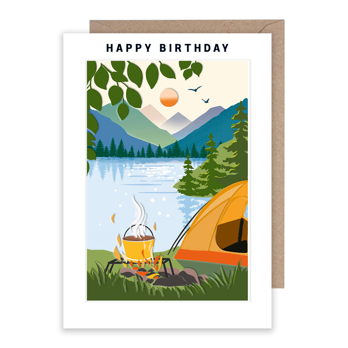 Happy Birthday camping by the lake
