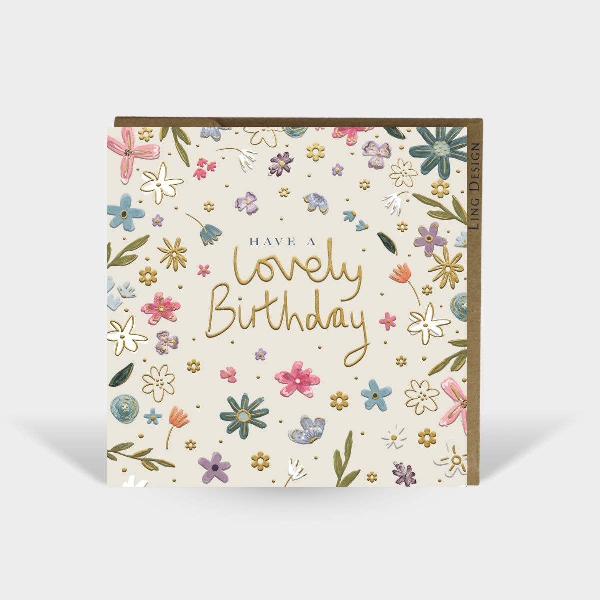 Beautiful Florals Birthday Card for Her Friend Embos Foil