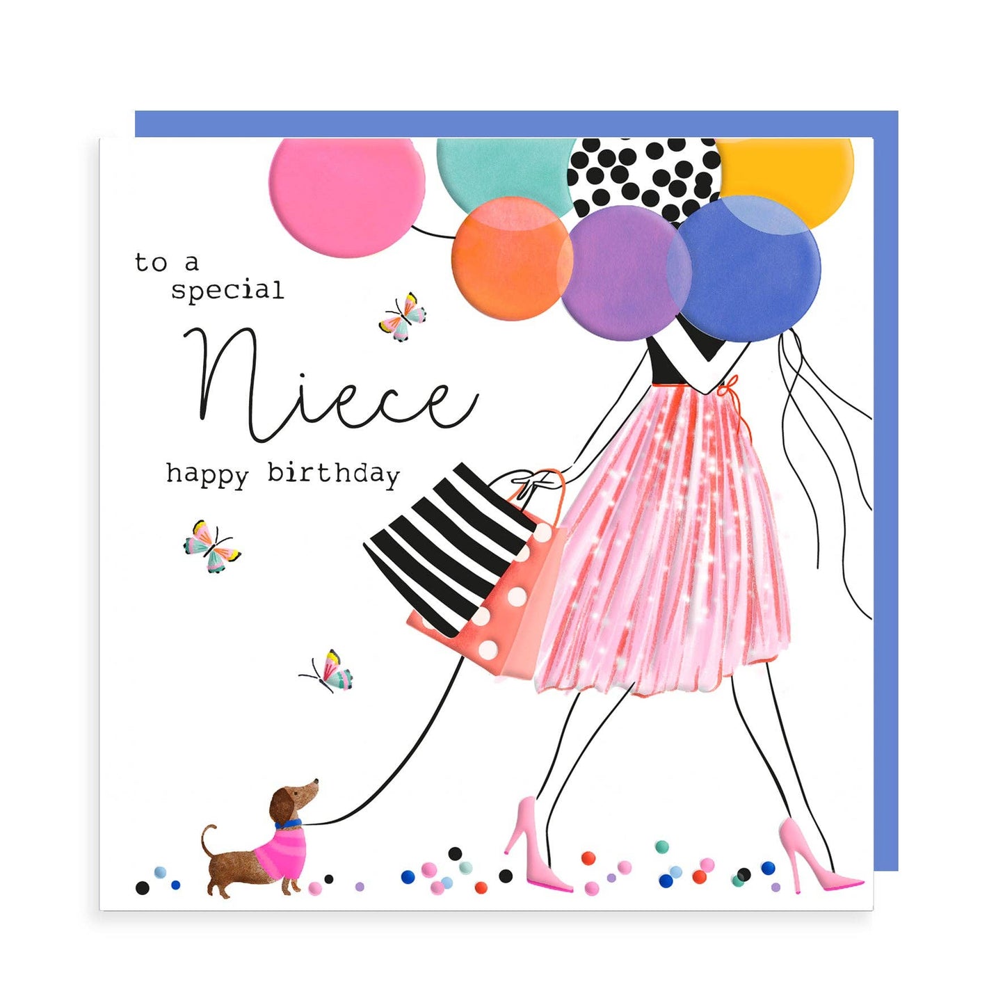 Happy Birthday to a Special Niece - Girl Holding Balloons