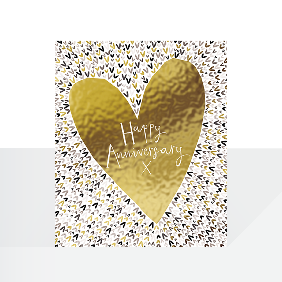 Happy Anniversary - Big gold heart