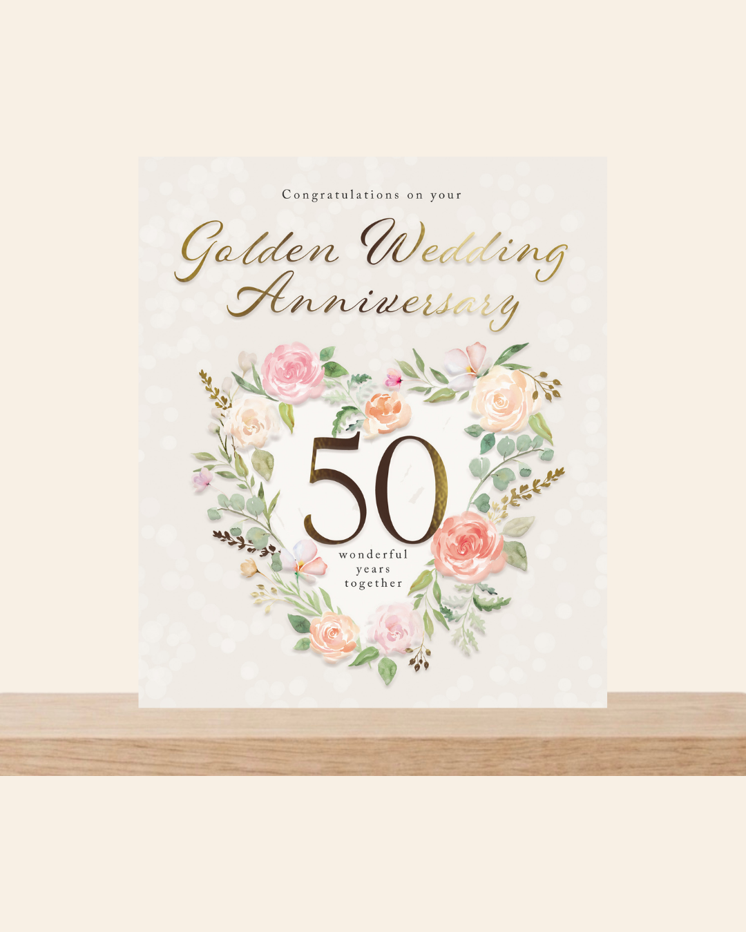 50 years Golden wedding anniversary card