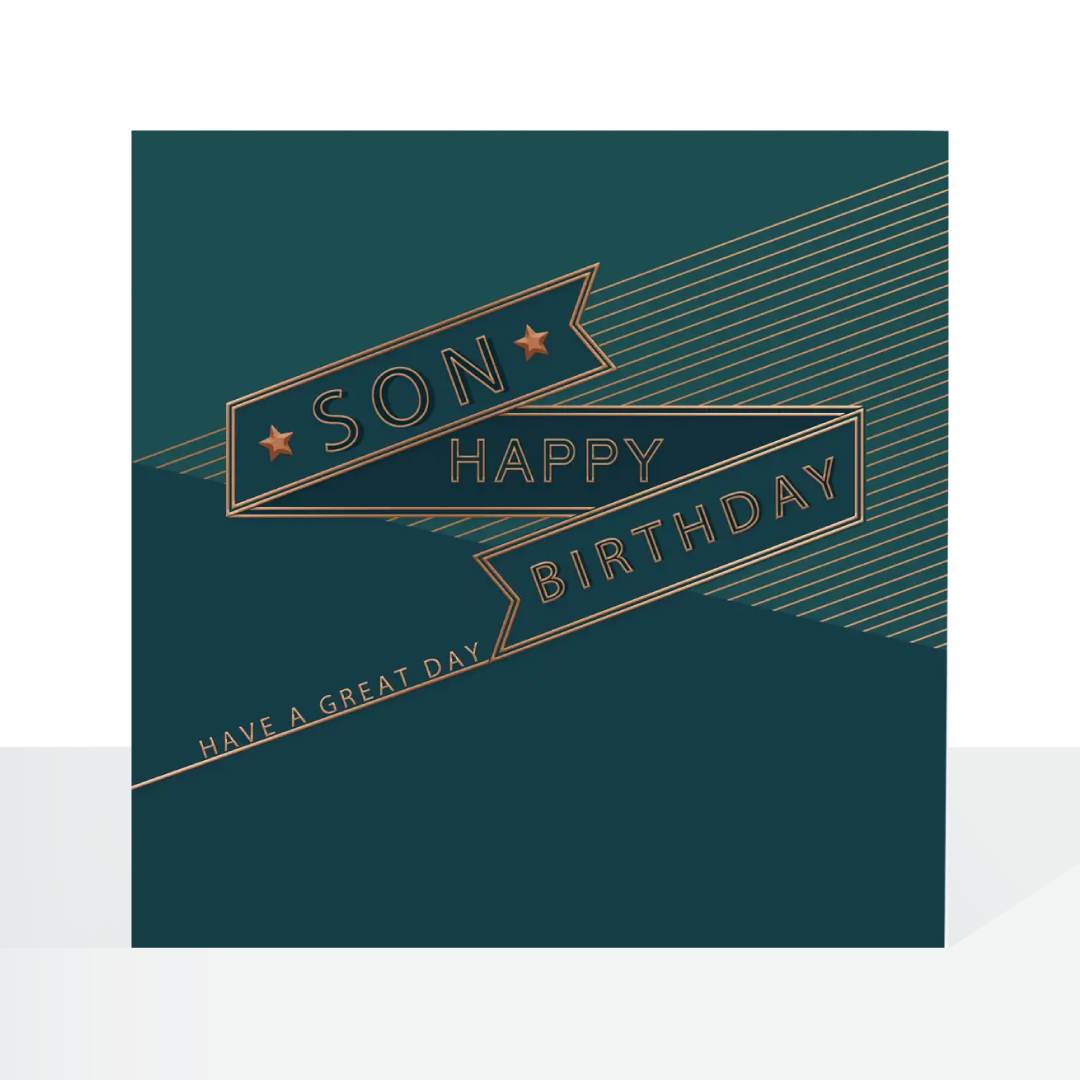 Son birthday Male pocket square card