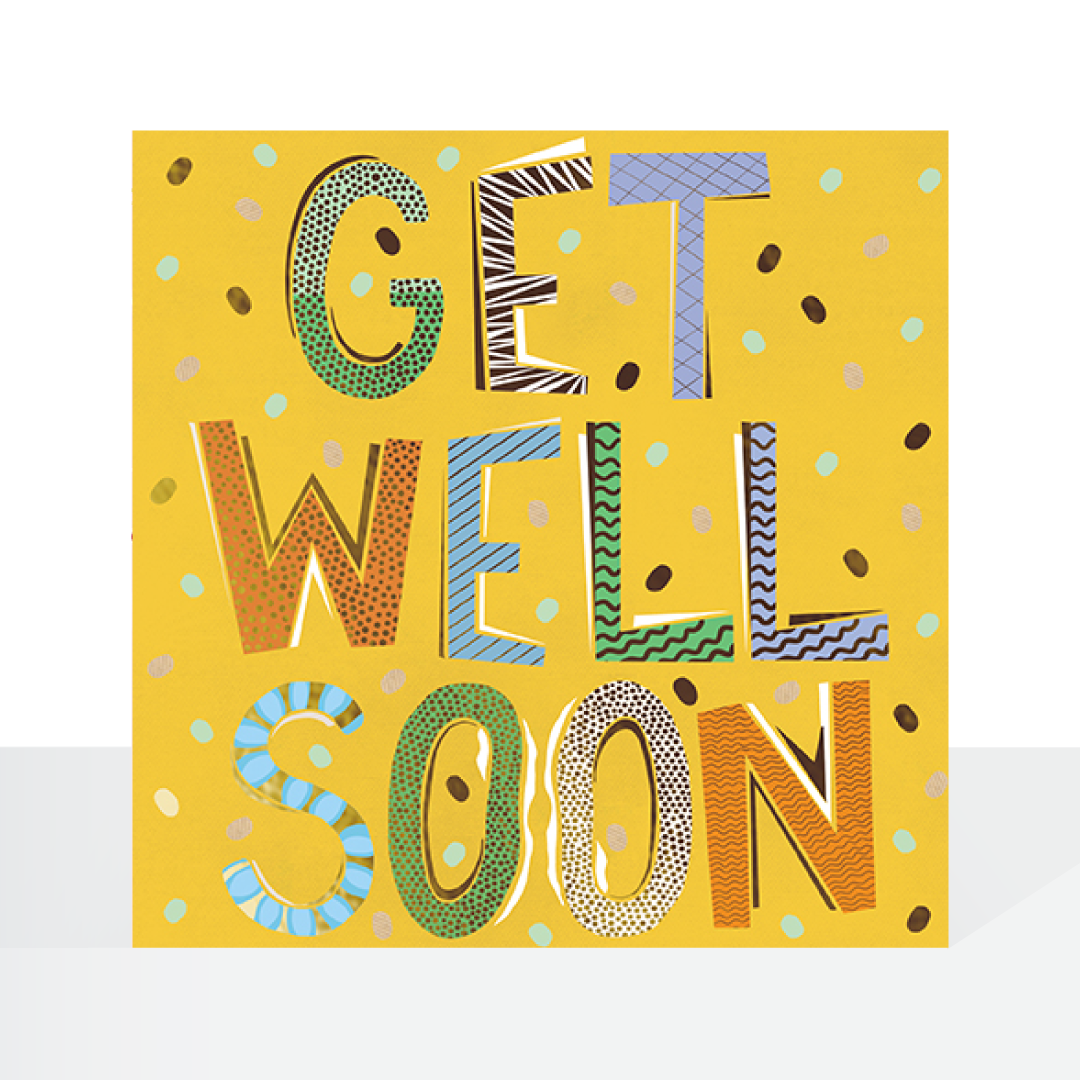 Get well soon text card