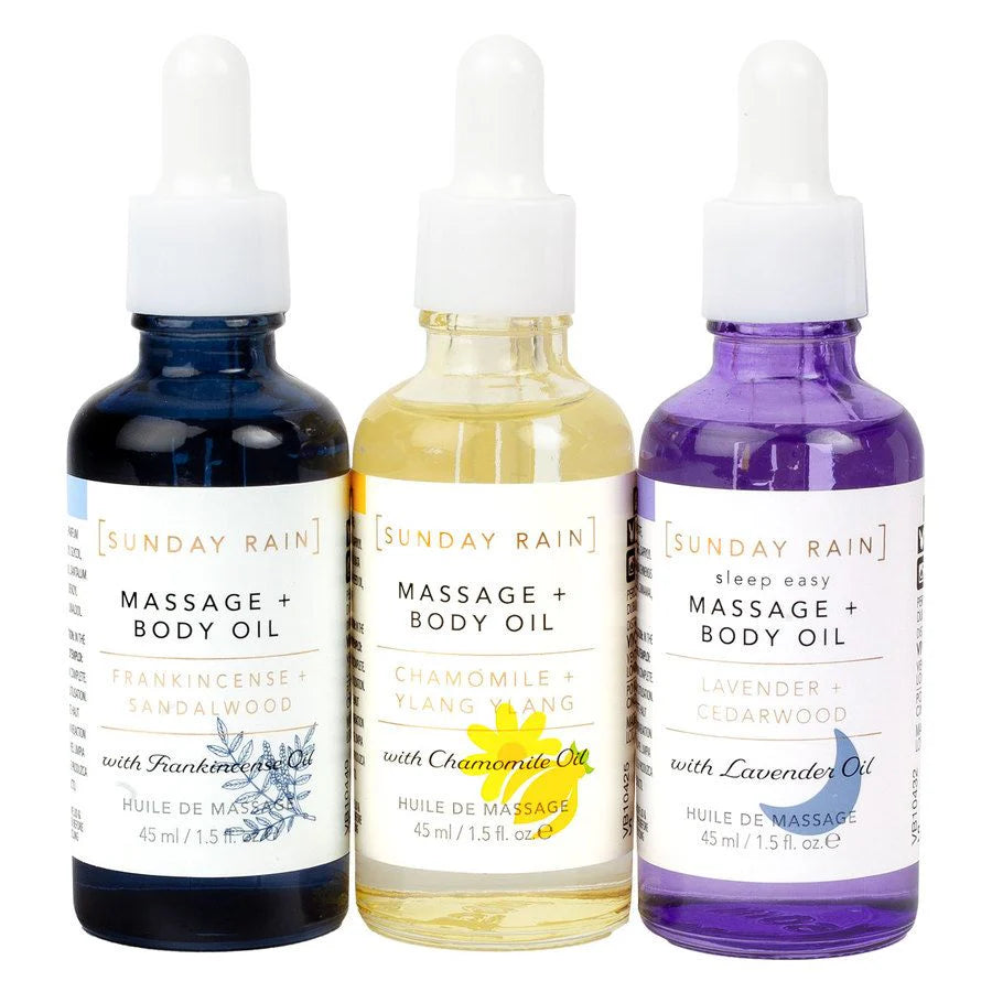Massage + body oil trio