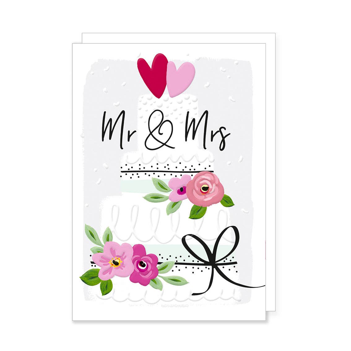 Mr & Mrs - Wedding Cake - Love Hearts - Roses