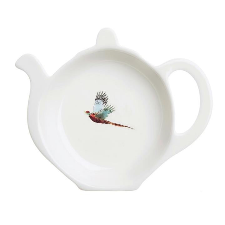 Bone china Pheasant tea bag tidy/spoon rest - Sophie Allport