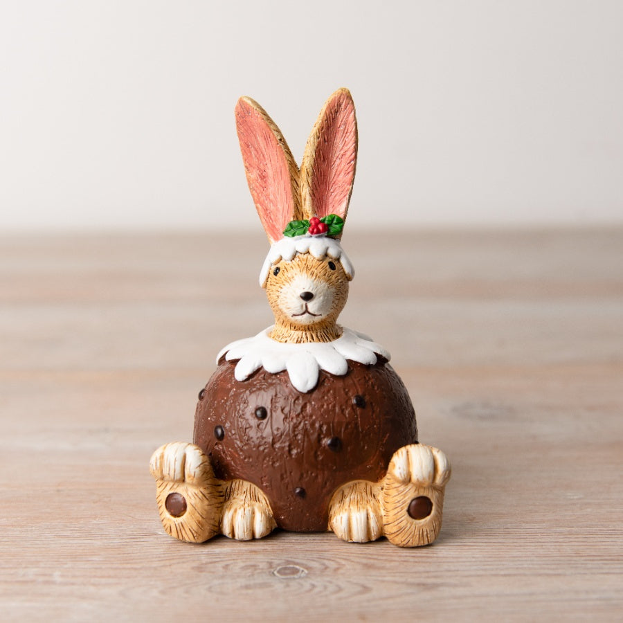 Christmas pudding Jasper rabbit sitting ornament