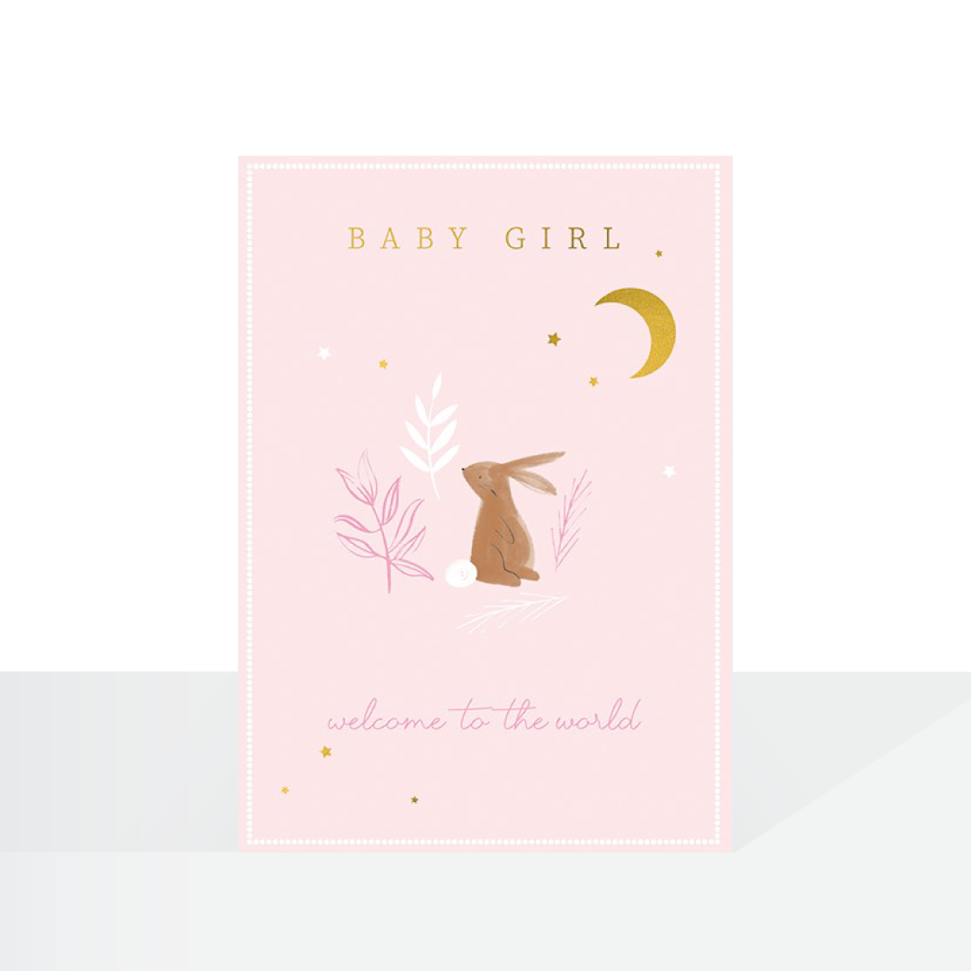 Baby girl bunny card