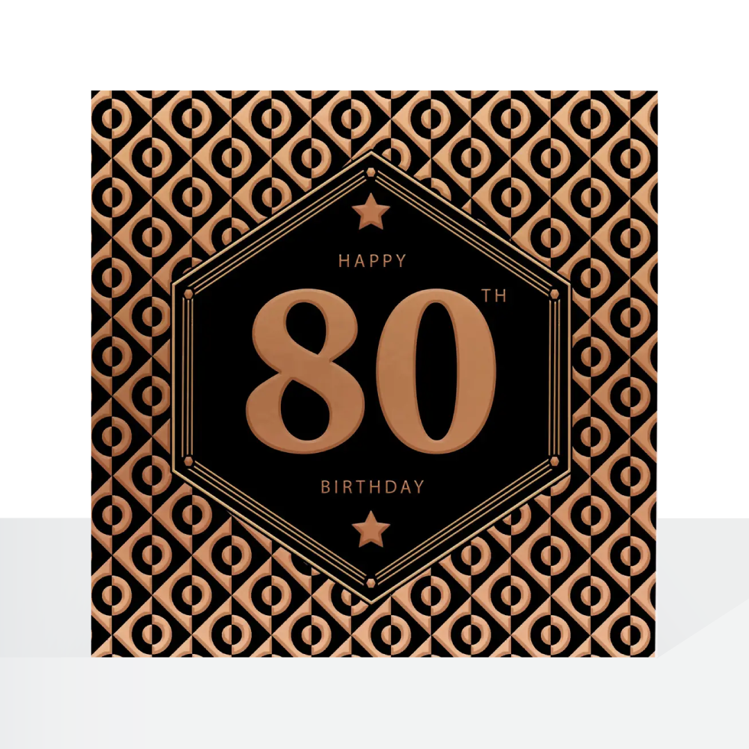 80th birthday Male pocket square card
