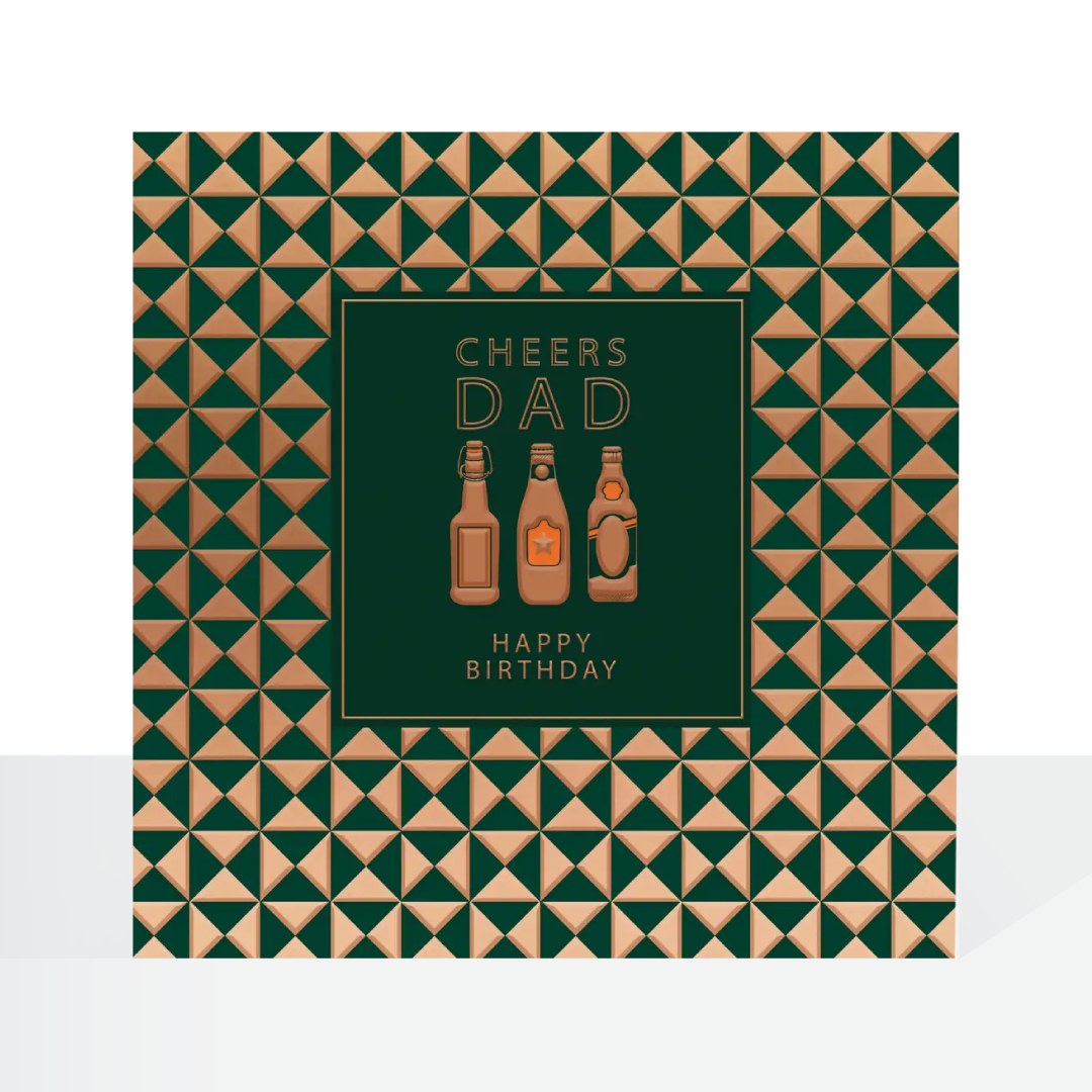 Cheers Dad birthday Male pocket square card