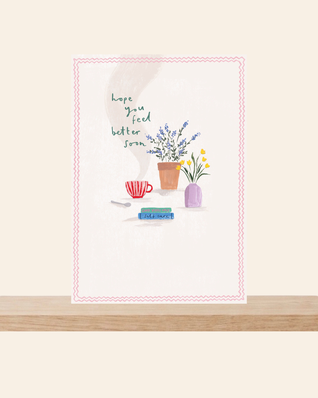 Hope you feel better soon plants card