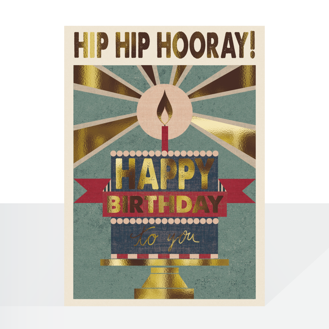 Hip hip hooray retro poster print card