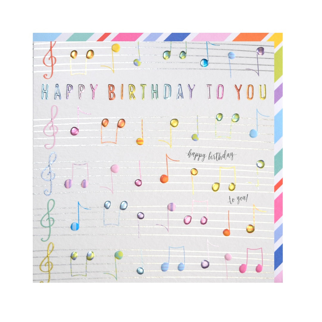 Happy birthday musical notes card