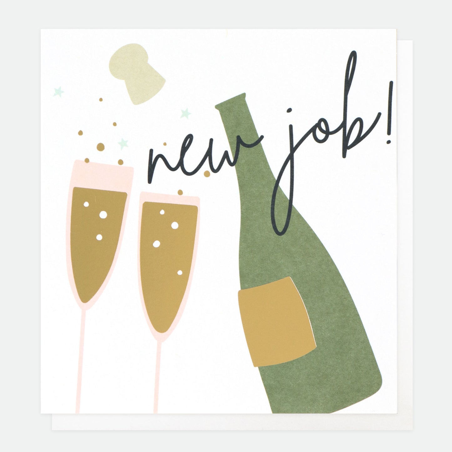 New job, bubbly - card