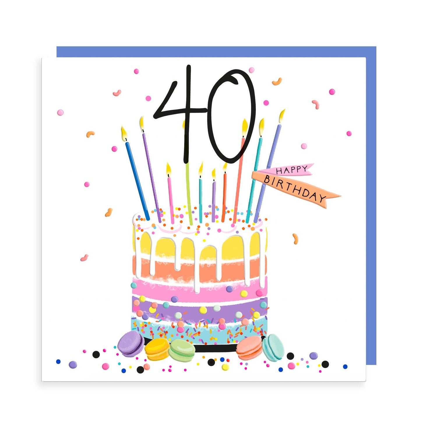 Happy Birthday 40 - Rainbow Cake - Milestone Age