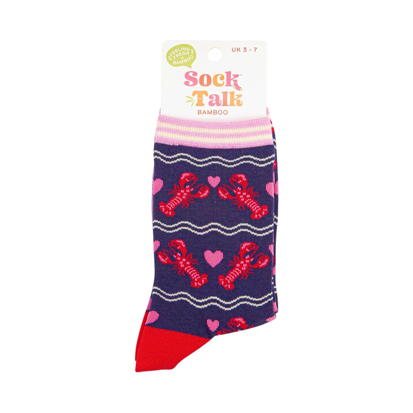 Ladies bamboo socks - Lobsters & hearts