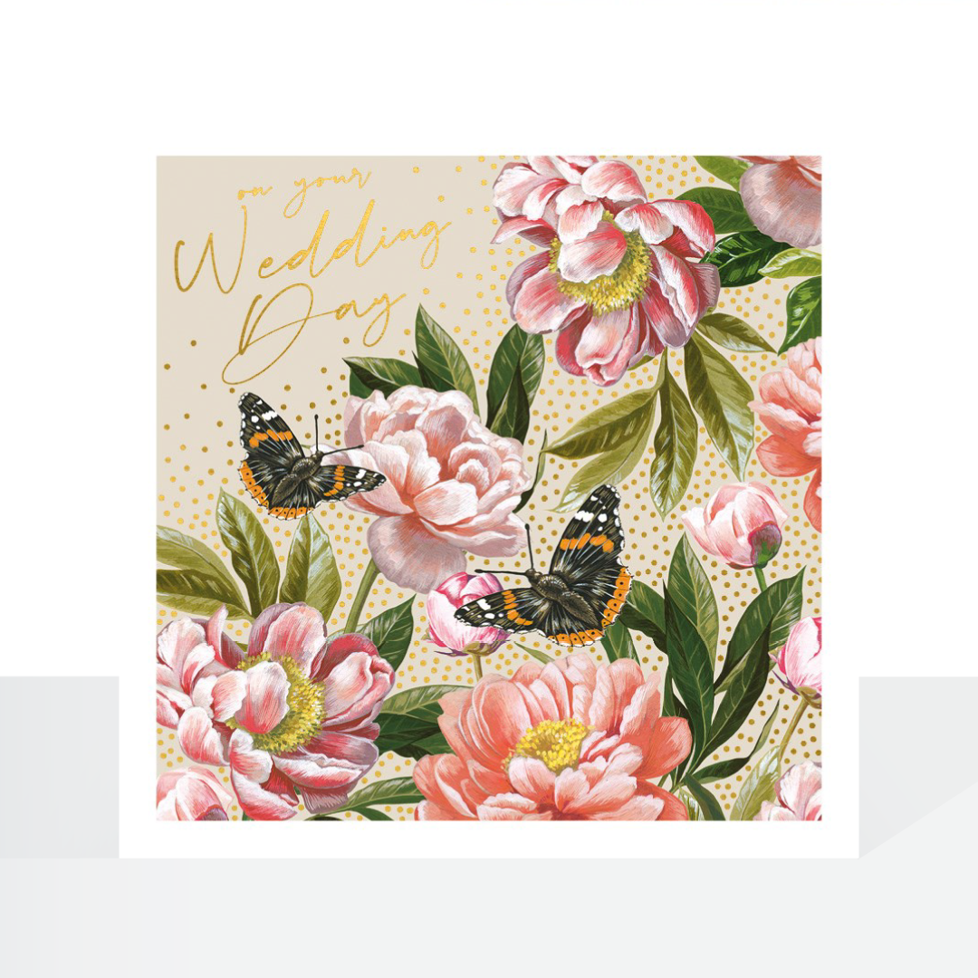 Wedding Day butterflies, card
