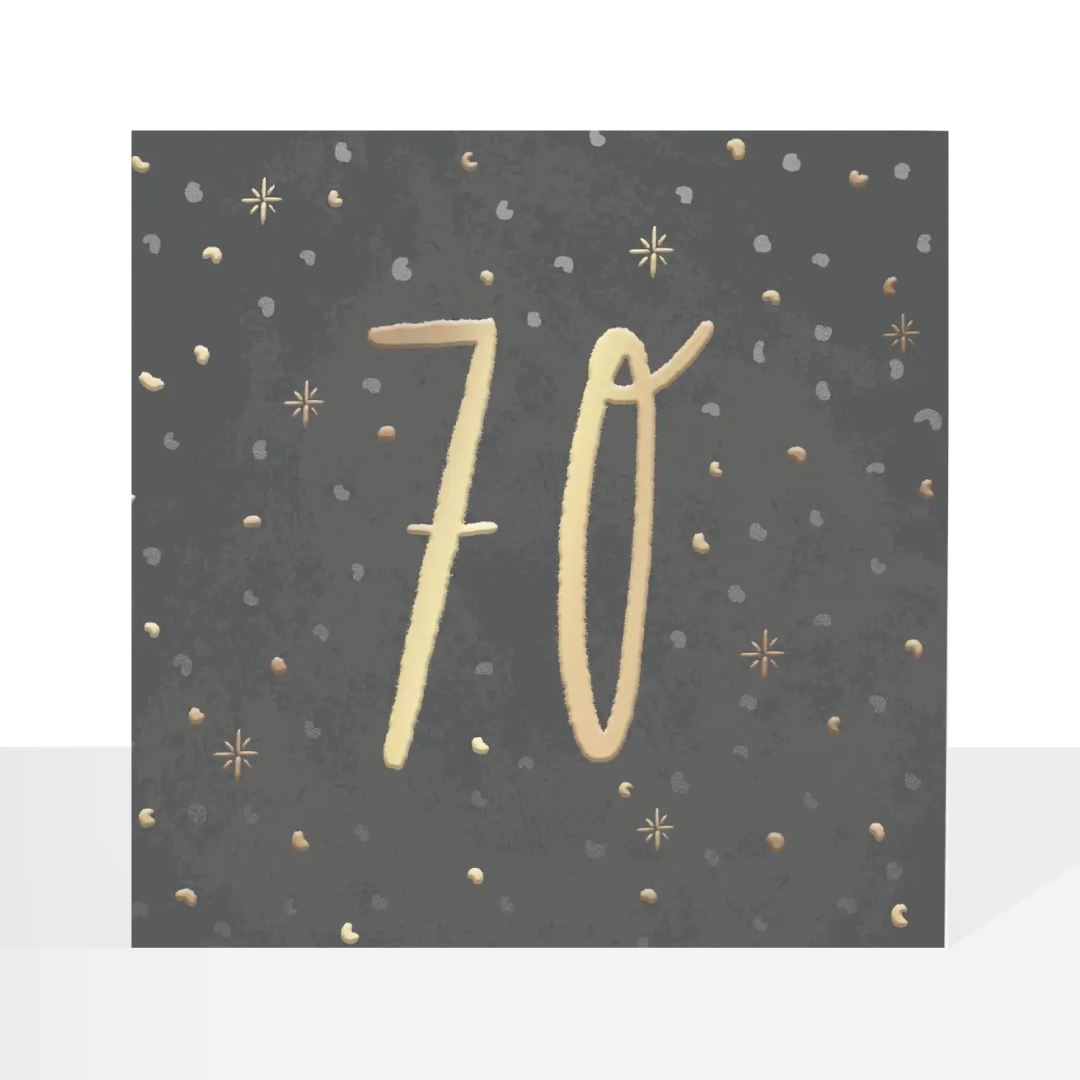70th Male birthday grey/gold