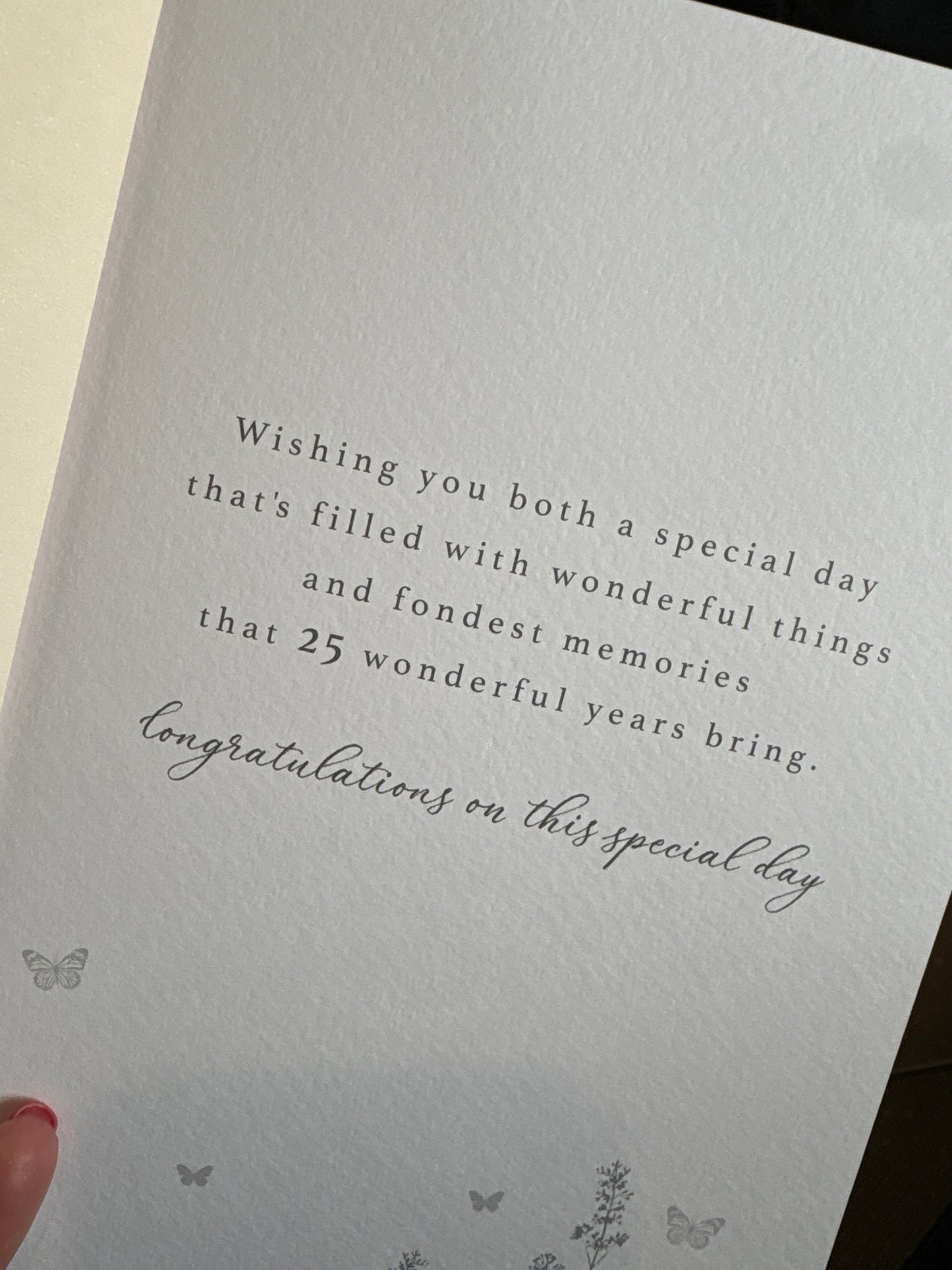 25th Silver Anniversary card