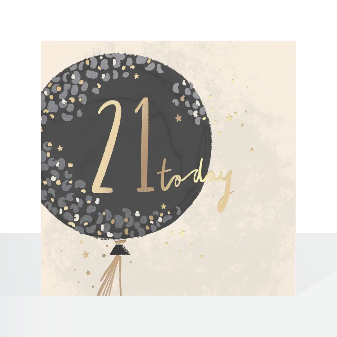21st Male birthday grey/gold