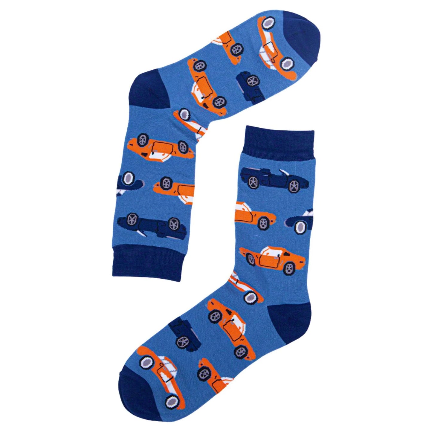 Men’s bamboo socks - Blue sport cars