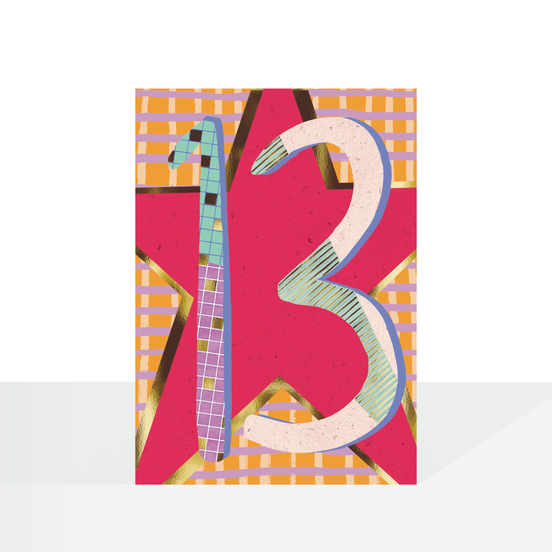 13th birthday star card
