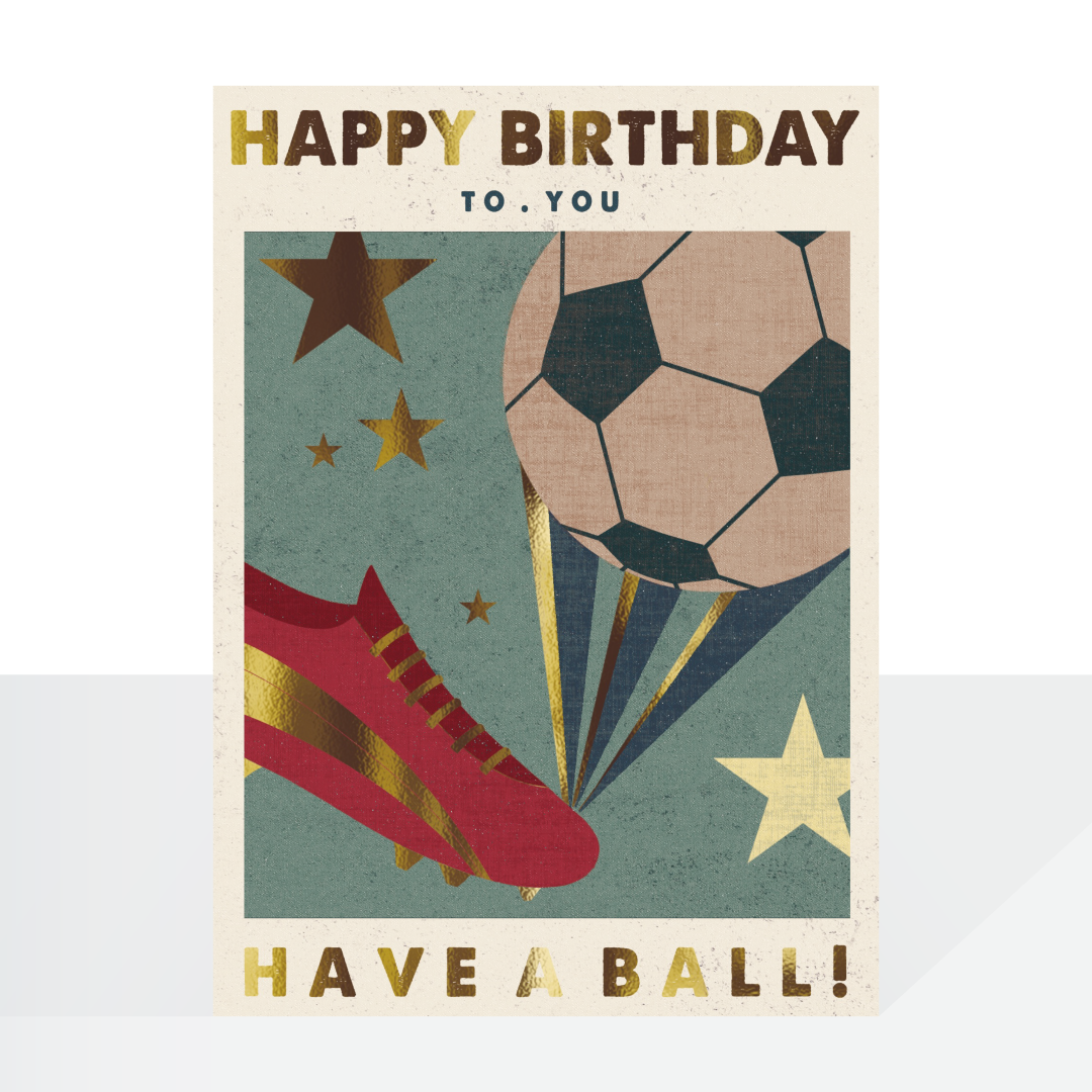 Have a ball football retro poster print card