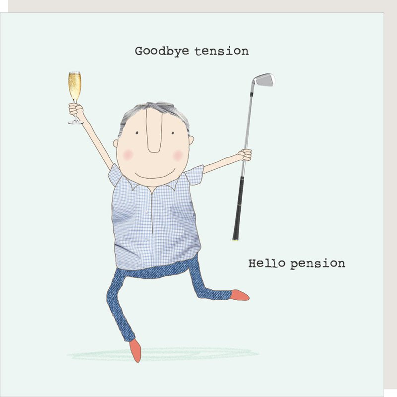 Golf, goodbye tension, hello pension - male retirement card