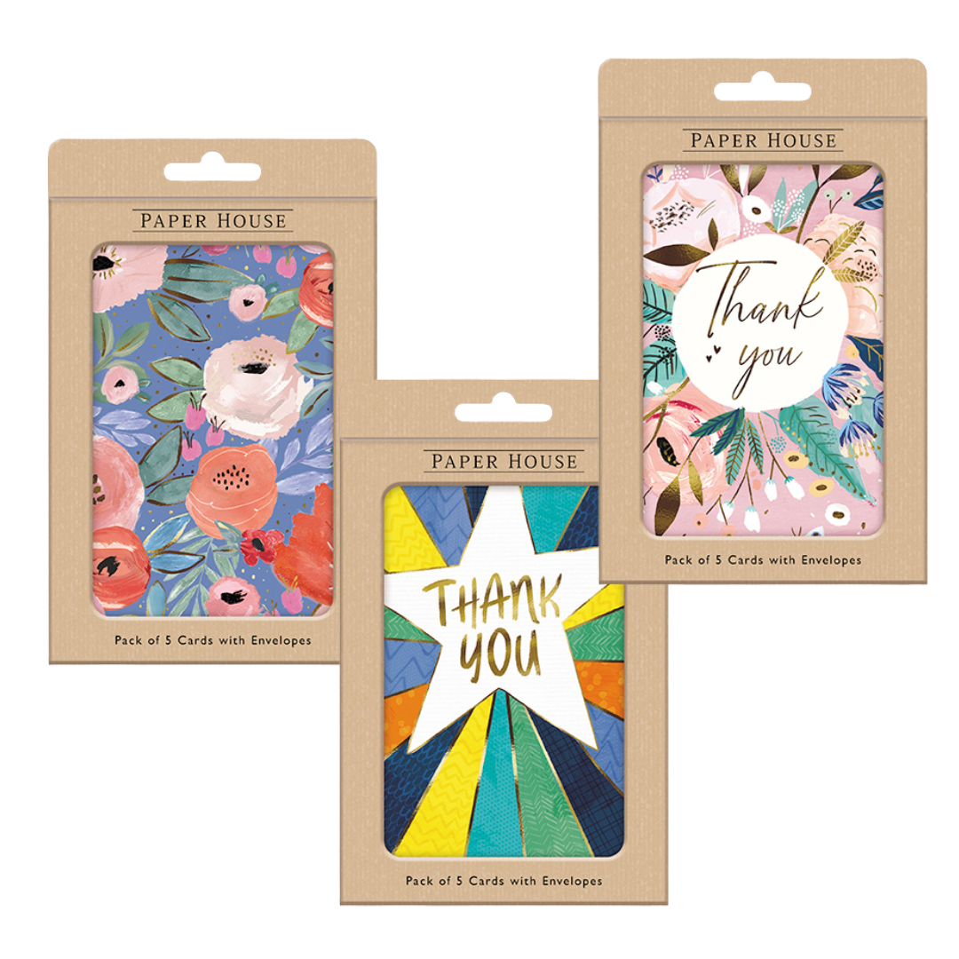 5 cards with envelopes (assorted designs)
