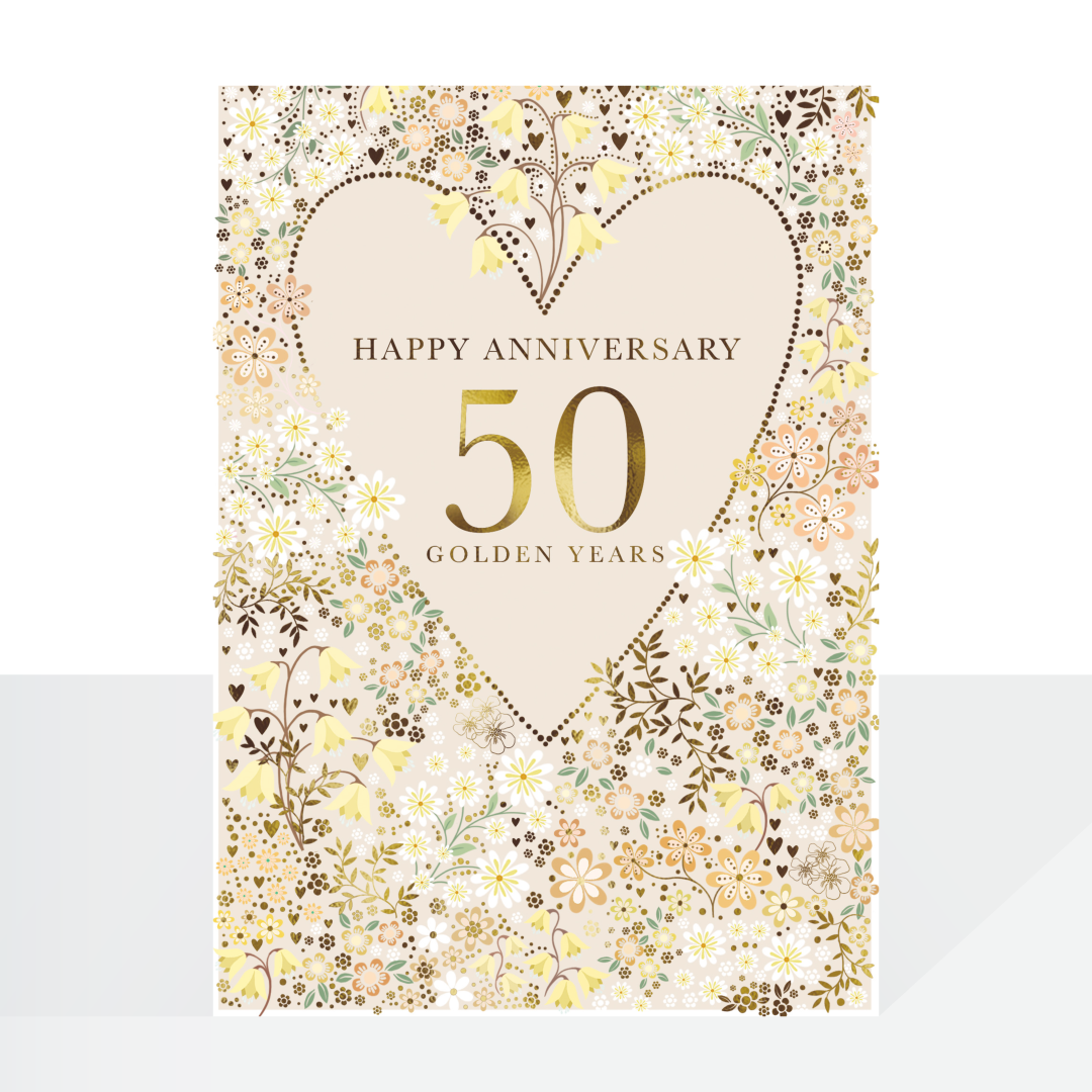 50 Golden years Anniversary card