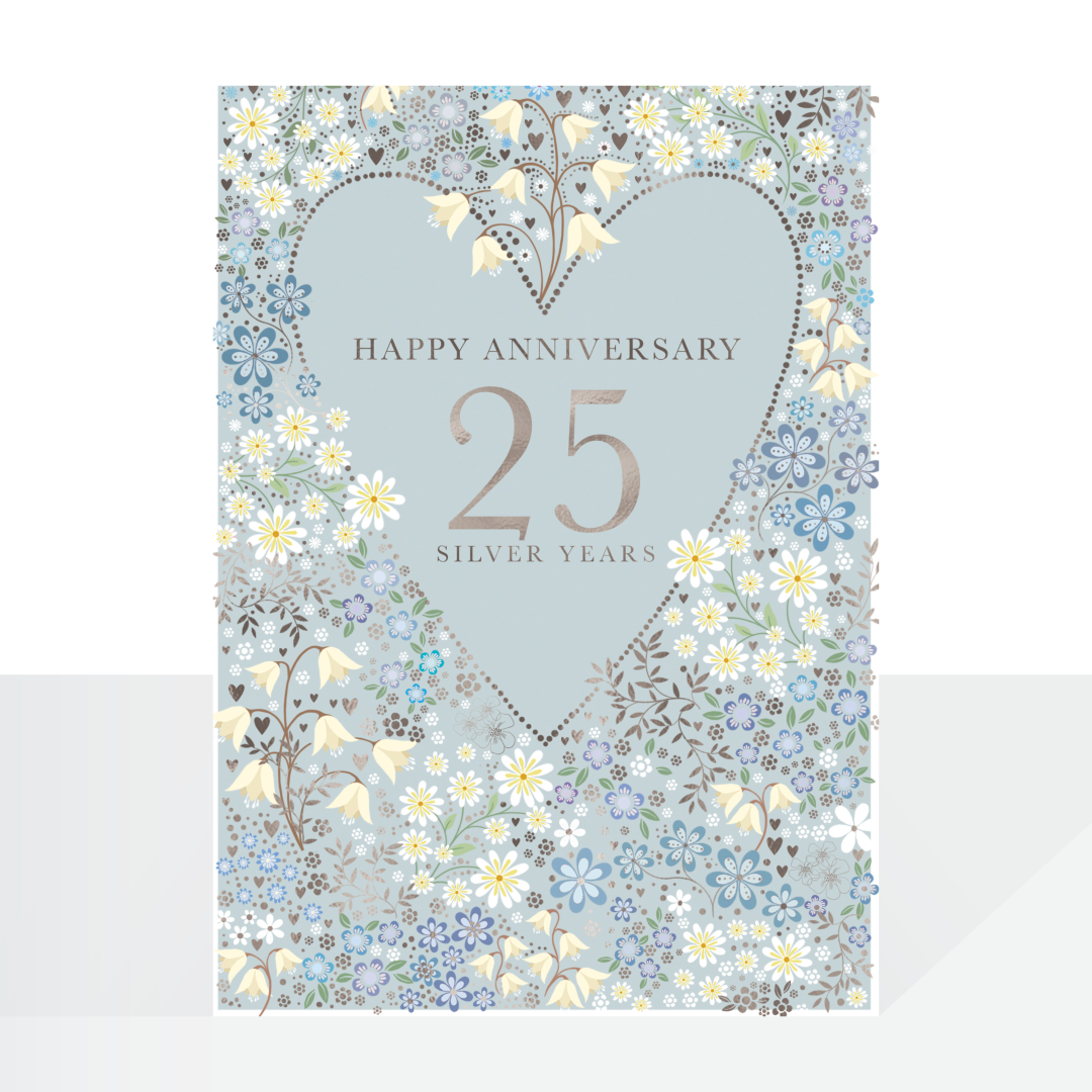 25 Silver years Anniversary card