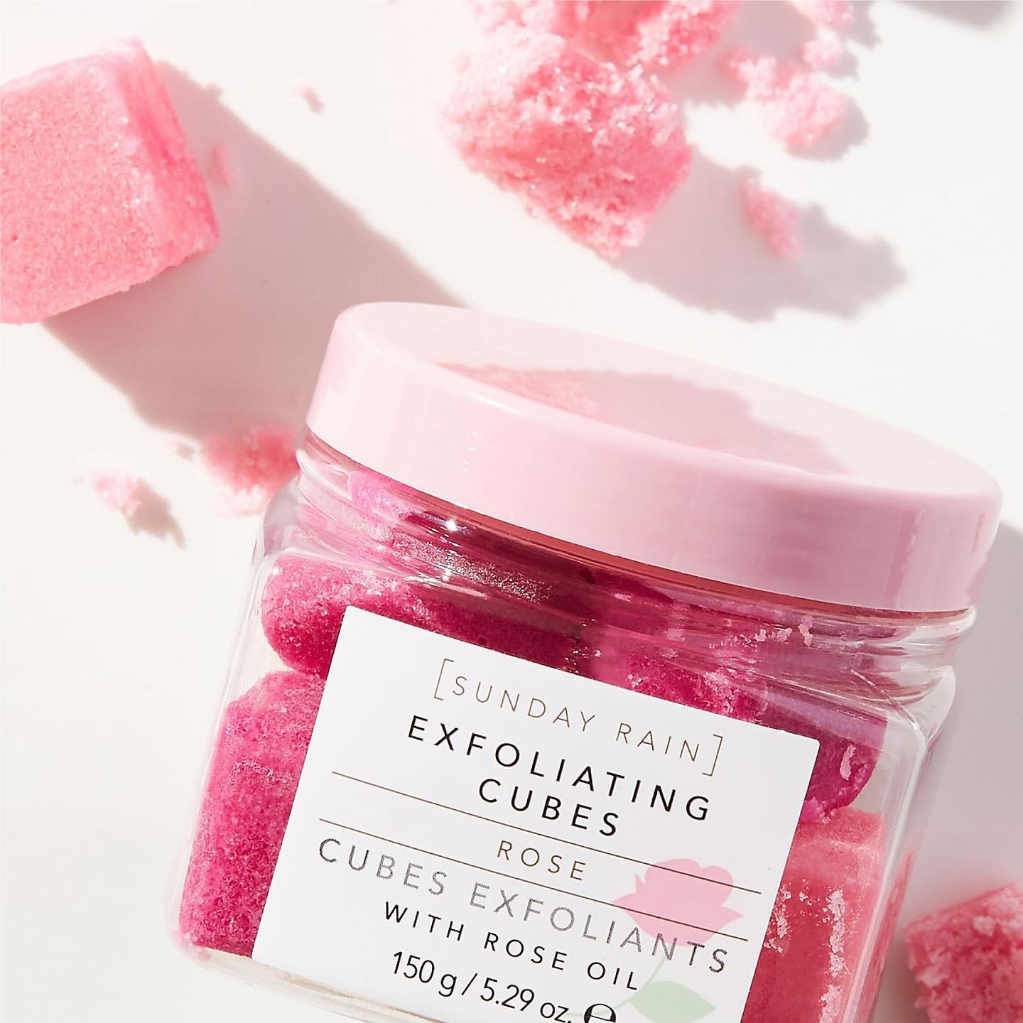 Exfoliating cubes - Rose
