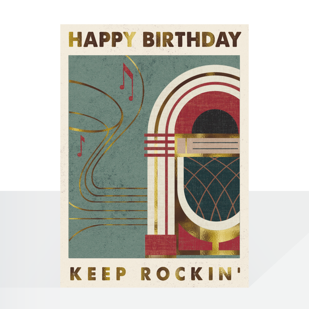 Juke box retro poster print card