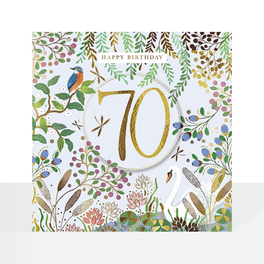 70th birthday florals card