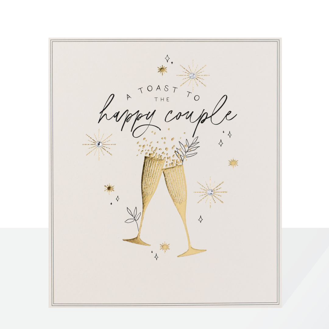 Toast to the happy couple - wedding card