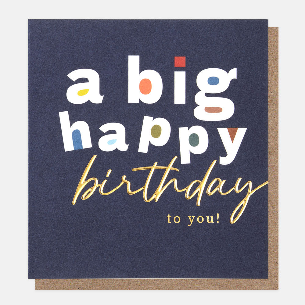 A big happy birthday to you - navy card
