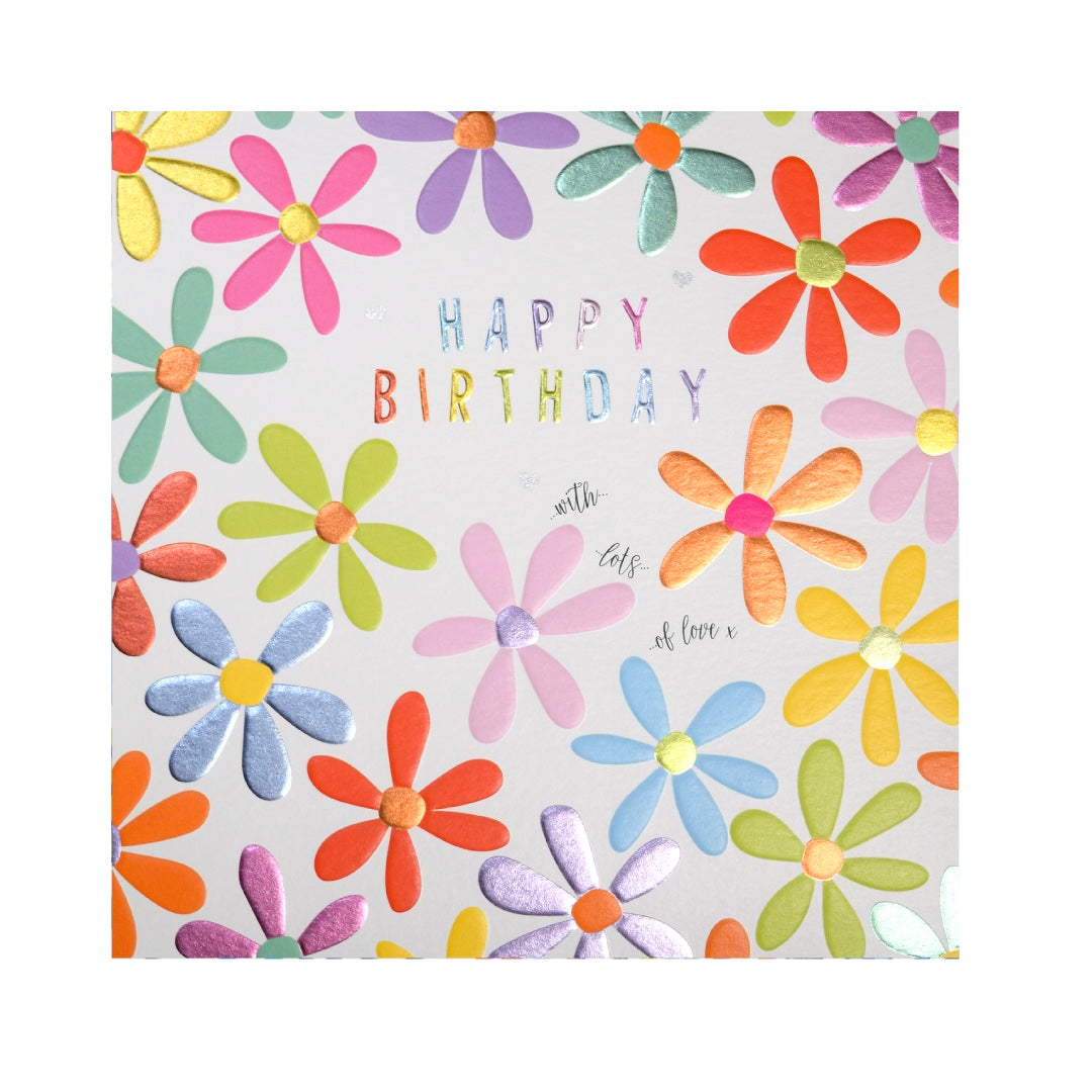 Happy birthday big flowers card