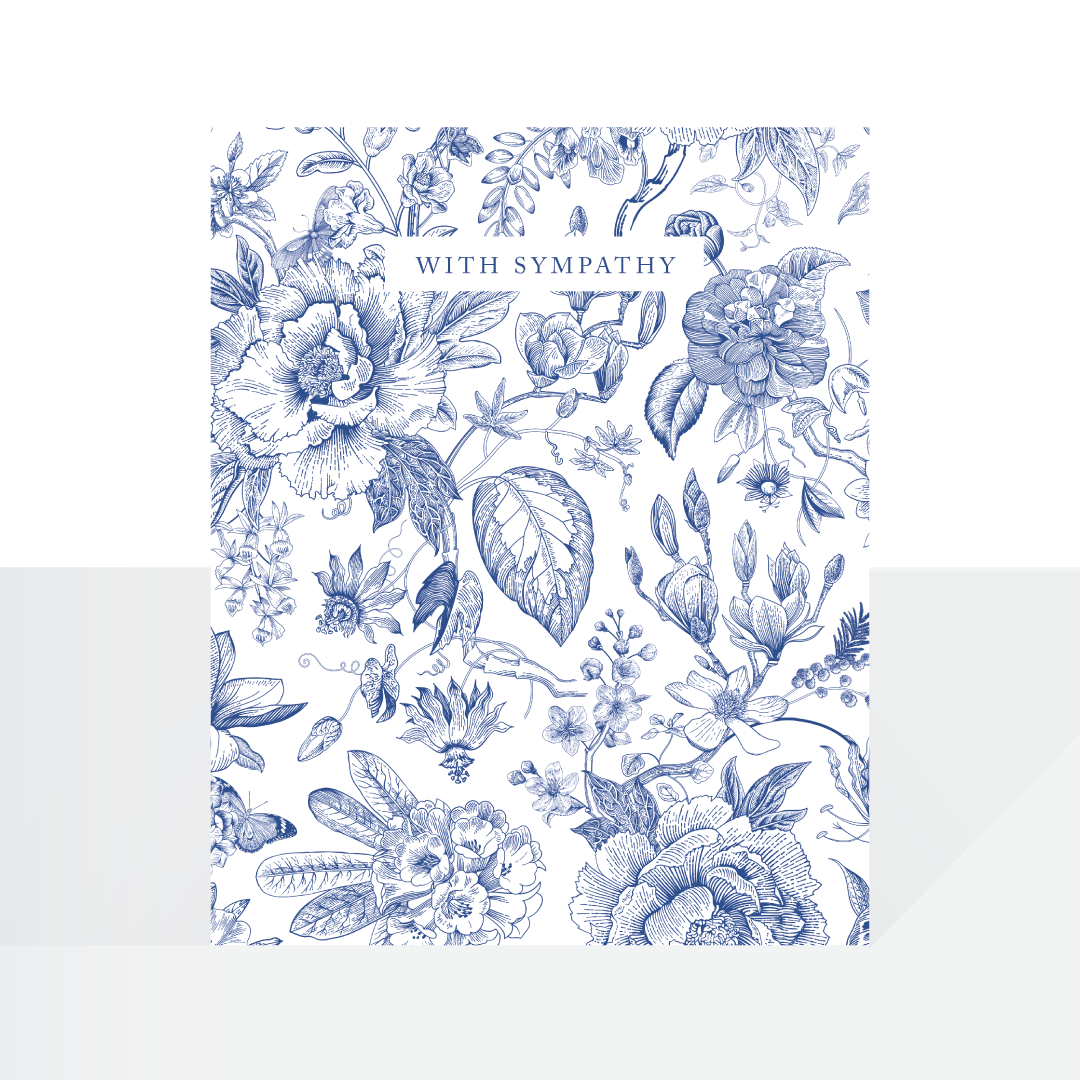 With Sympathy - blue florals
