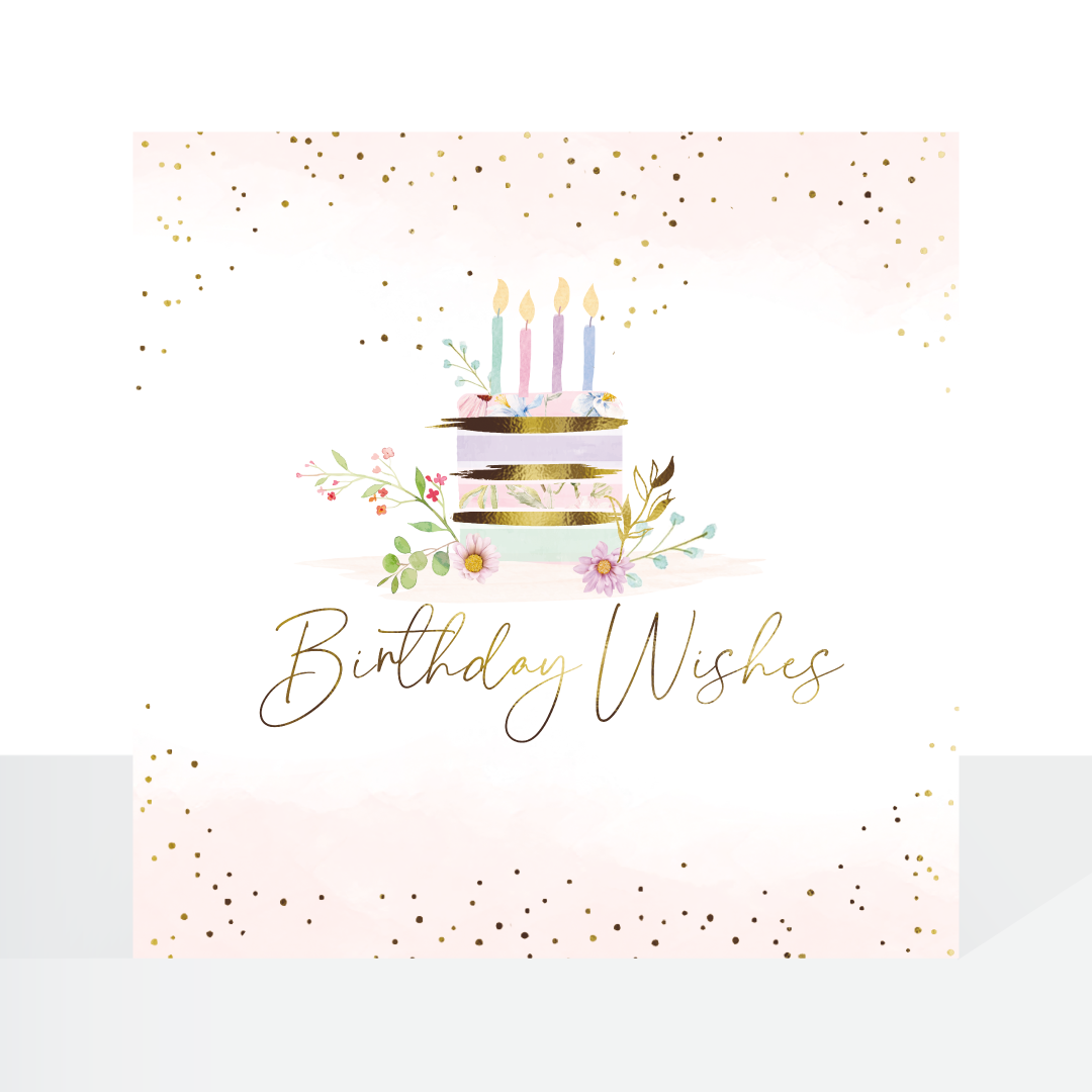 Rose wonder cake wishes - birthday card