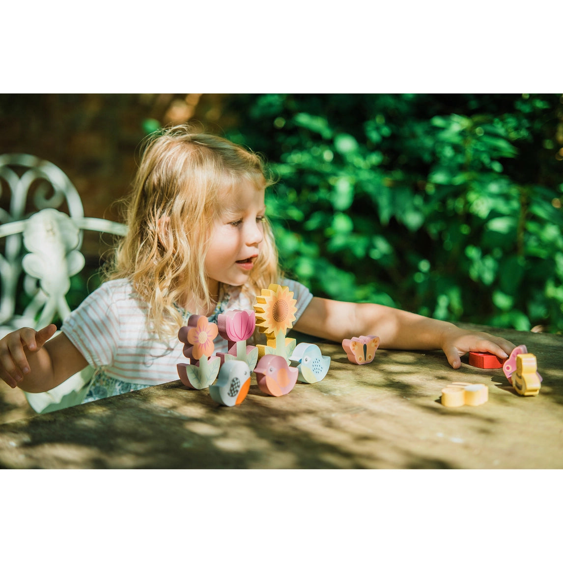Spring garden balancing game wooden baby gift - Orange Tree Toys